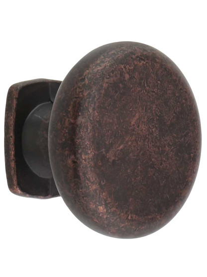 Belcastel Flat-Bottom Cabinet Knob - 1 3/8 inch Diameter in Distressed Oil Rubbed Bronze.